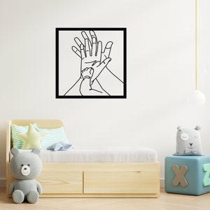 Family Hands Art, Family Line Art, Valentine&#39;s day gift, Triple Hands Line Art, Family Of Three Hands Line, Family Wall Art, Family Portrait