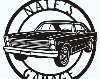 Ford Galaxie 500 Metal Garage Sign: Custom Classic Car Wall Decor, 1959-1974