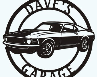 Personalized 1970 Ford Mustang Mach1 Metal Garage Sign,