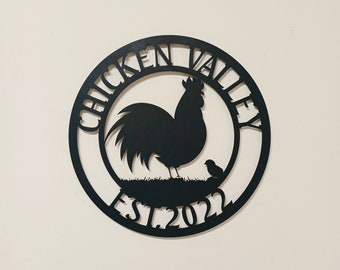 Chicken coop signs, Hen House Sign, Chicken Farm, Farm Metal Sign, Metal Sign Farm, Last Name Sign, Family Name Sign Personalized