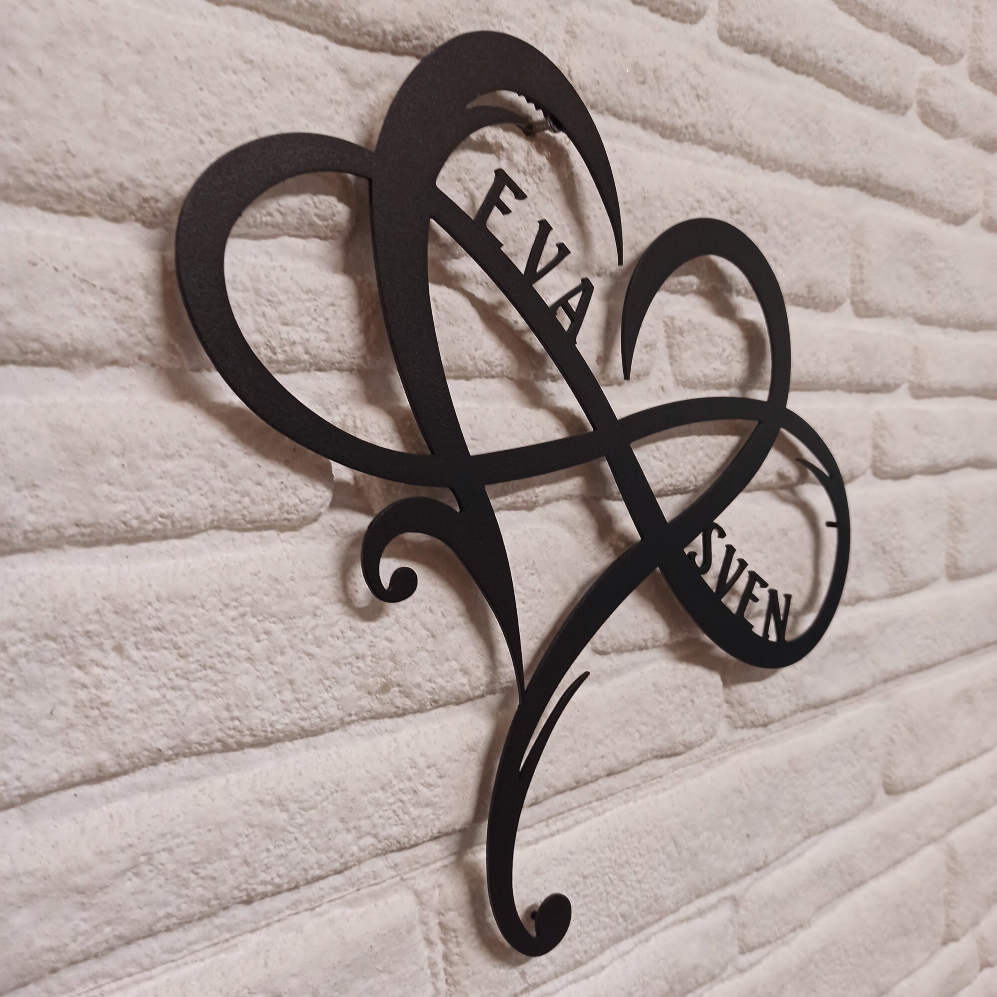 Personalized Metal Infinity Heart Sign, Infinity Symbol and Heart