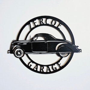 1937 Lincoln Zephyr Coupe Metal Sign, Lincoln accessories, Lincoln-Zephyr Wall art, Lincoln Garage, Vintage Garage, Vintage Car Accessories