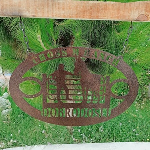 Letrero de Rancho de Cobre Forjado - Letrero de Vaquero - Letrero de Metal Personalizado - Letrero de Metal de Granja de Caballos - Signo de Apellido de Rancho Dirección de Granja, Letrero de Rodeo, Cobre