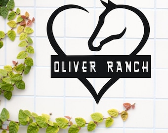 Personalized Horse Heart Sign, Metal Horse Decor, Horse Heart Metal Sign, Horse Love Sign, Gift for Horse Lover, Pony Lover Sign, Equestrian