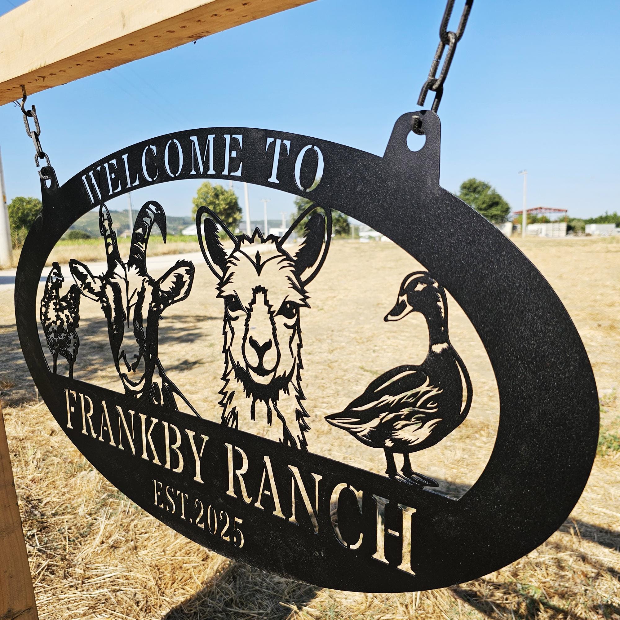 Personalized Metal Farm Sign: Custom Family Name, Established Date - Etsy