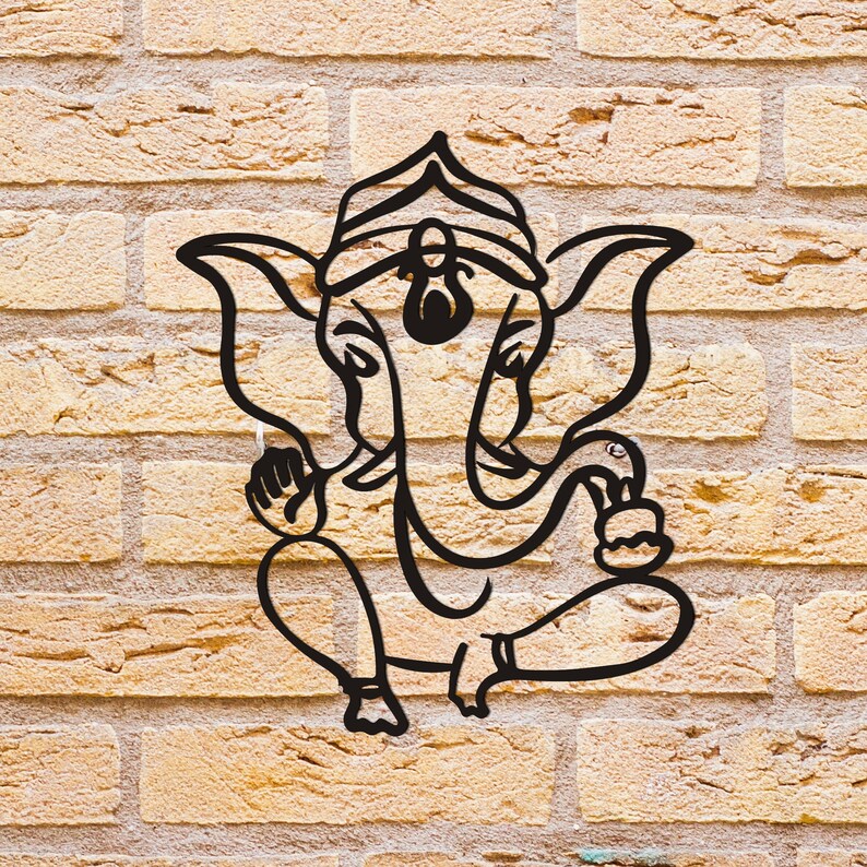 Ganesha Metal Wall Art Abstract Metal Wall Metal Wall Etsy