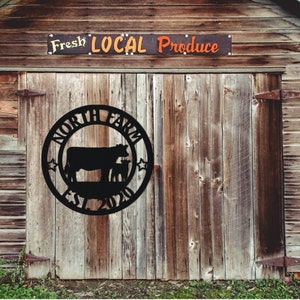 Cow Farm Sign, Calf Sign, Cow Farm Metal Sign, Metal Sign Farm, Last Name Sign, Family Name Sign Personalized