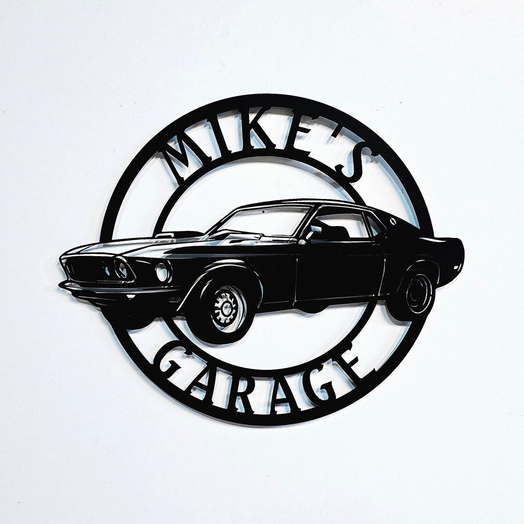 1969 Ford Mustang Fastback Metal Sign, 1969 Mustang, Garage Sign, Car