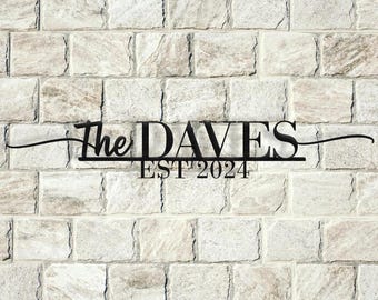 Custom Metal Family Name Sign - Personalized House Entry Decor