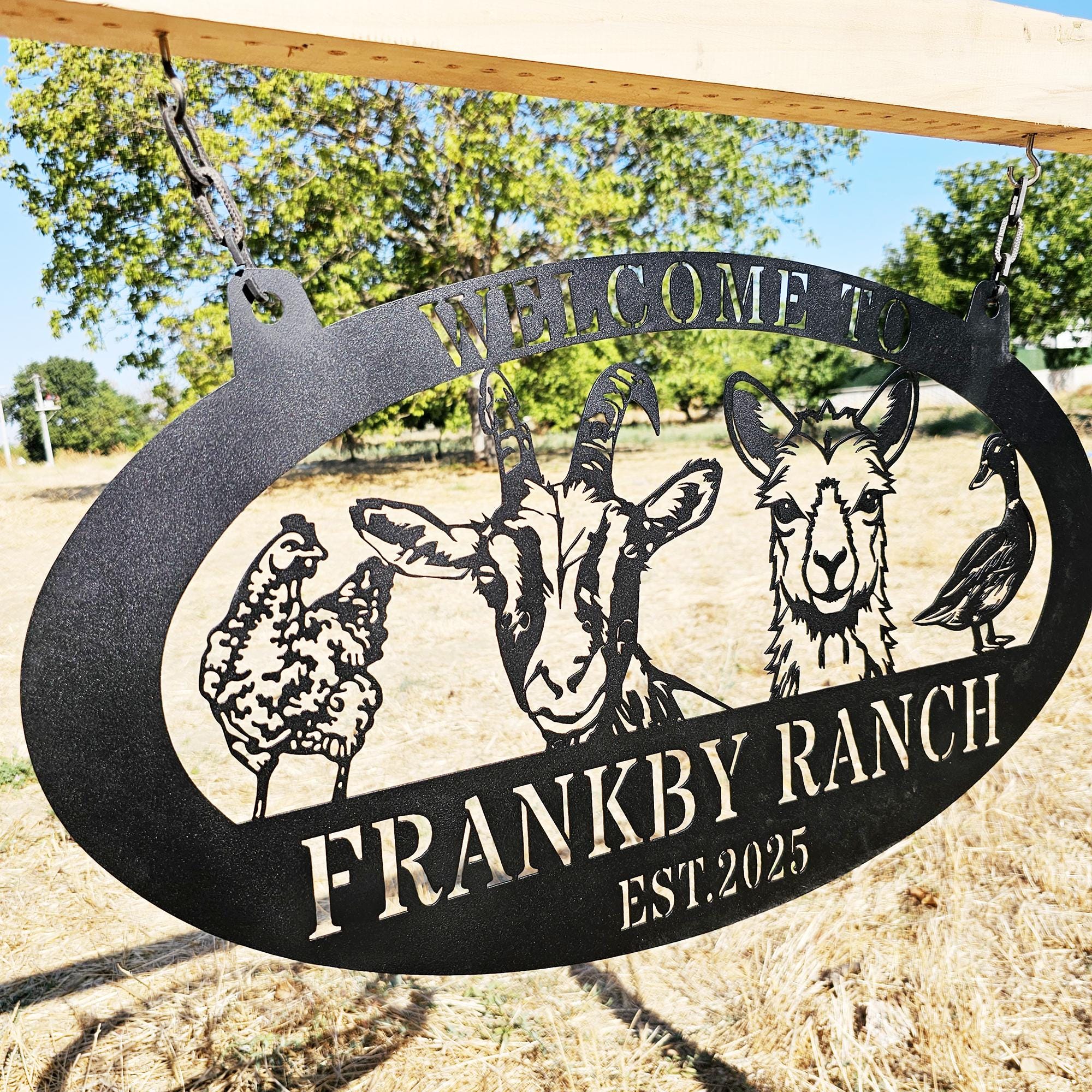 Personalized Metal Farm Sign: Custom Family Name, Established Date - Etsy