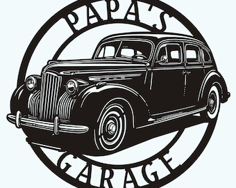 Metalen Packart-bord uit 1940: Garageplaat voor klassieke auto's uit de jaren 40, Packart 120 Touring Sedan