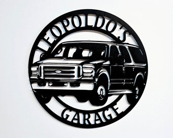 Metalowy szyld Ford Excursion 2005: Sztuka ścienna do garażu