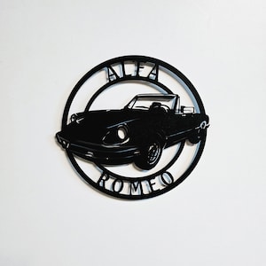 Alfa Romeo Spider Metal Sign: Personalized Car Decor