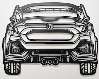 Plaque métallique Honda Civic TypeR, accessoires Type R, façade Civic TypeR, plaque FK8, accessoires FK8 (2017-2021) Compatible avec toutes les voitures