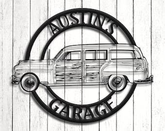Chrysler Town & Country Wagon Metal Sign: Vintage Car Art