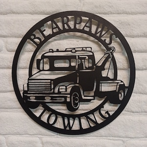 Personalized Tow Truck Sign - Tow Truck Driver - Towing Sign - Truck Decor - Tow Truck Decor - Custom Tow - Large Tow Truck - Business Sign