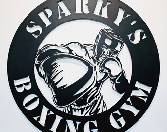 Personalized Boxing Gym Sign, Custom Boxing Metal Name Sign, Personalized Home Gym Sign, Custom Metal Gym Sign, Home Gym Sign, Cross Fit Gym