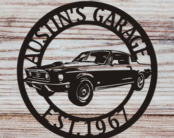 Ford Mustang Metal Sign, 1967 mustang, Garage Sign, Mustang Sign, Mustang accessories, Mustang Garage, 1967 Mustang