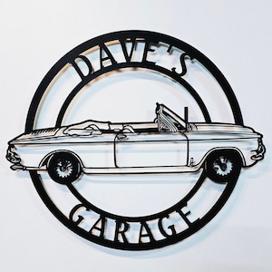 Chevrolet Corvair Convertible Metal Sign: Vintage Car Art