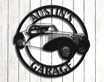 1936 Bugatti Type 57S Atalante Sign: Personalized Car Decor