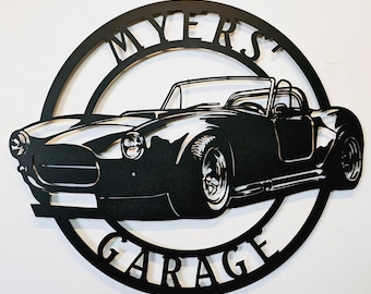 AC Cobra Metal Garage Sign: Ford Shelby, Powder Coated Steel