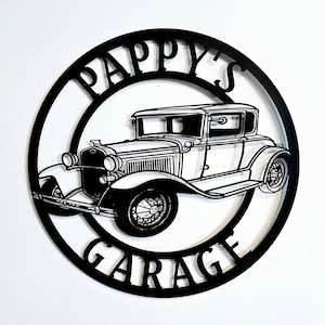 Ford Model A Tudor Metal Sign: Classic Car Garage Wall Art