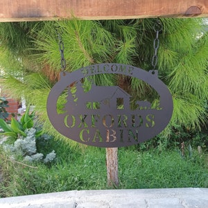Outdoor Sign, Acres Sign, cabin decor bear, Metal Sign Personalized, camp sign, Family Name Sign Personalized, Cabin sign, cabin decor