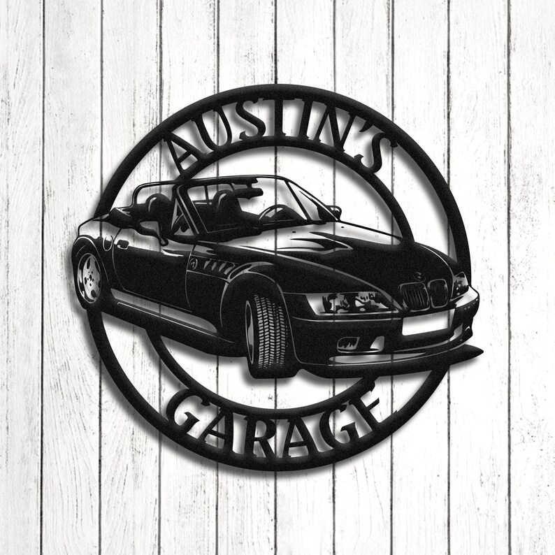 Letrero metálico BMW Z3: Arte mural personalizado para garaje - Etsy España