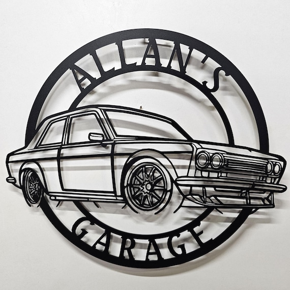 510 1973 Angle Metal Sign, 1973 Datsun 510 Metal Sign, Nissan