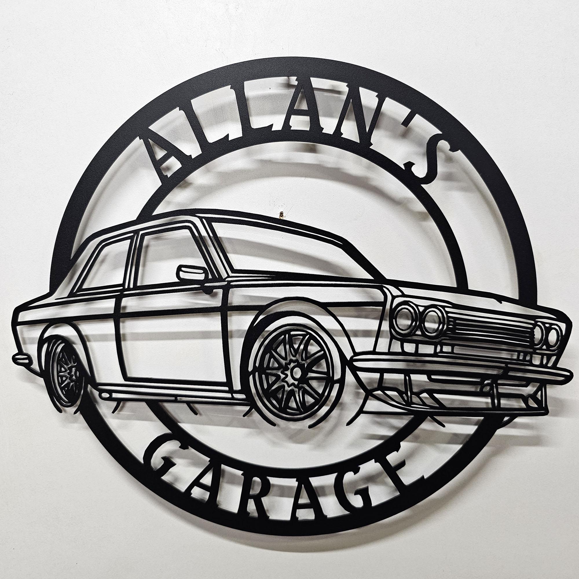 510 1973 Angle Metal Sign, 1973 Datsun 510 Metal Sign, Nissan