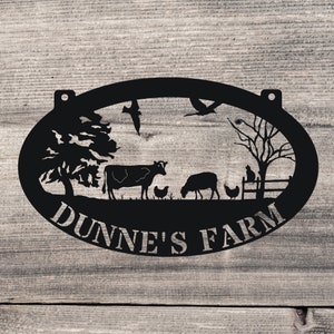 Personalized Farm Sign With Established Date, Metal Sign Personalized, Metal Sign Custom, Metal sign,corn stalks, tractor , Family Name Sign