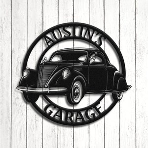 Letrero metálico de Lincoln Zephyr de 1937: arte vintage para pared de garaje