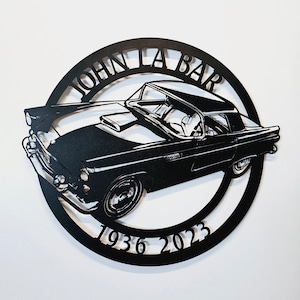 Enseigne en métal Ford Thunderbird 1955, garage Ford, cadeaux Ford, art mural Thunderbird, accessoires Thunderbird, garage Thunderbird
