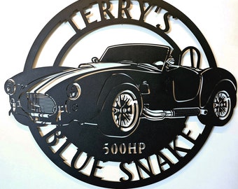 1965 metalen bord 427 Cobra: Shelby Garage Decor