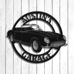 Ferrari California Spyder Metal Sign: Classic Car Garage Decor