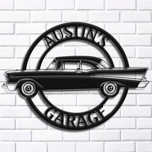 Insegna Chevy Bel Air del 1957, insegna Bel Air del 1957, insegna per auto, Chevrolet Classic, auto d&#39;epoca, accessori Chevrolet, accessori Bel Air, regali Bel Air