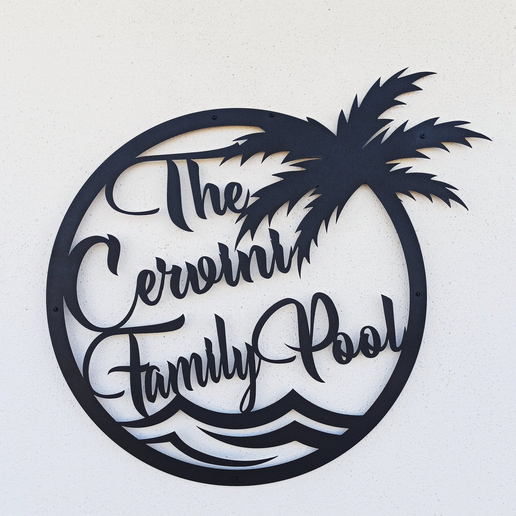 Personalized Family Pool Sign Pool Palm Tree Sign Tree House - Etsy