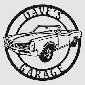 1965 Pontiac GTO Convertible Metal Sign: Classic Car Garage Decor