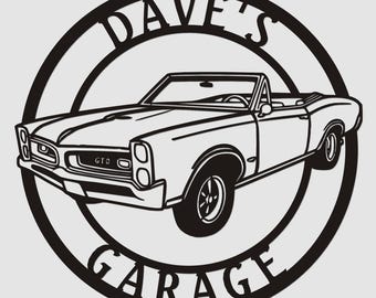 1965 Pontiac GTO Convertible Metal Sign: Classic Car Garage Decor