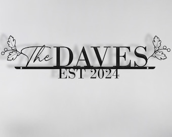 Personalized Metal Family Name Sign - Custom House Entry Decor