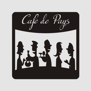 Personalized Cafe Sign, Cafe de Pays, Metal Kitchen Sign, Lounge Sign, Bar Decor, Restaurant Sign, Custom Sign, Personalized Gift