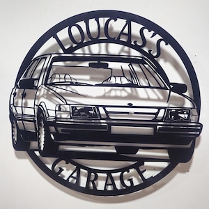 Saab 9000 Garage Metallschild: Personalisiertes Autodekor