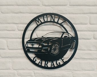 Ford Mustang Metal Sign, Garage Sign, Car Sign