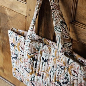 Sac Posidonie beige matelassé  / Tote bag matelassé