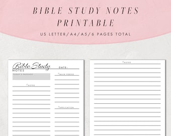 Bible Study Notes - Etsy