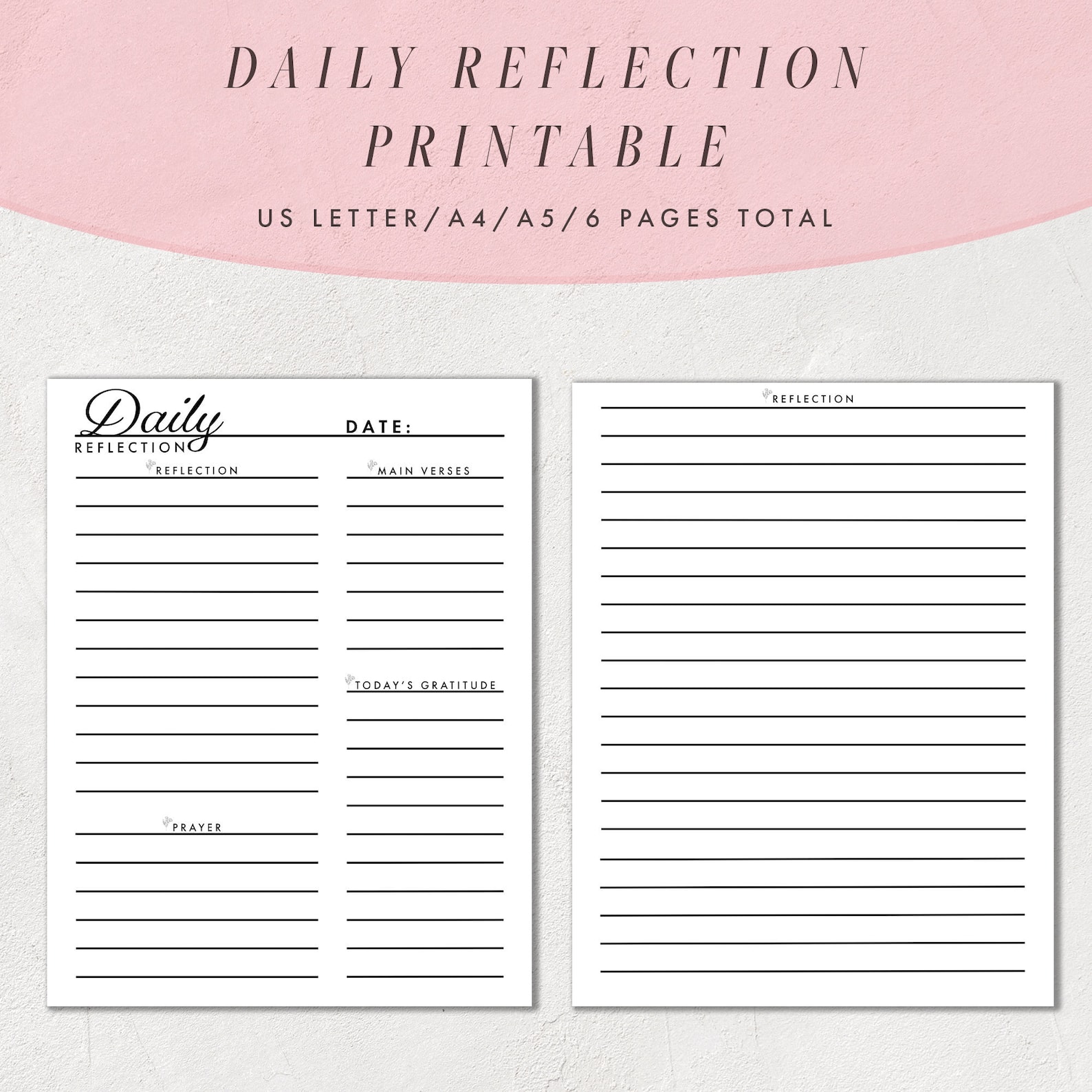 Daily Reflection Template Printable Daily Reflection Pages Christian ...