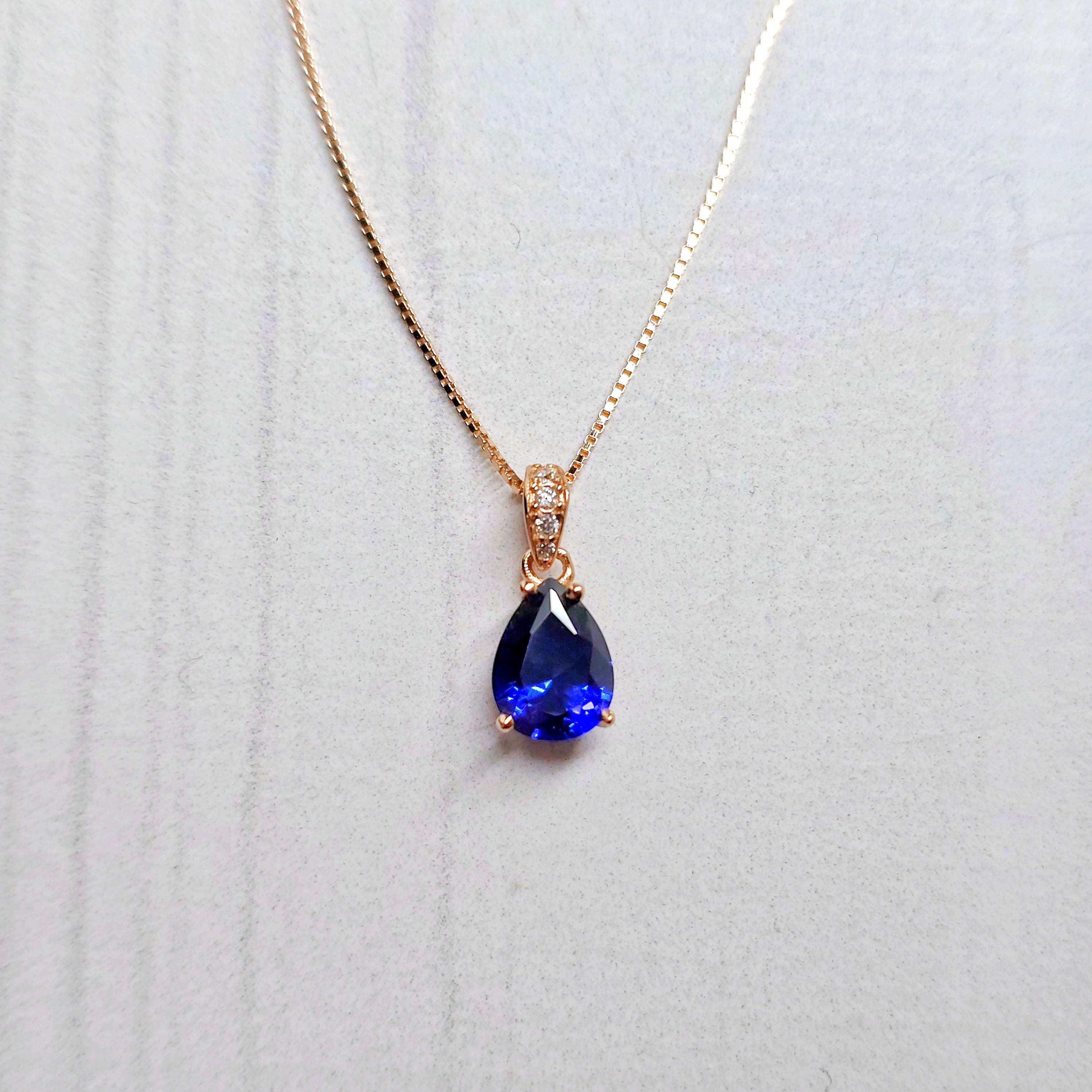 Collier En Lapis Lazuli Naturel Et Argent Massif 925 - 46 Cm - 280 Carats - Neuf