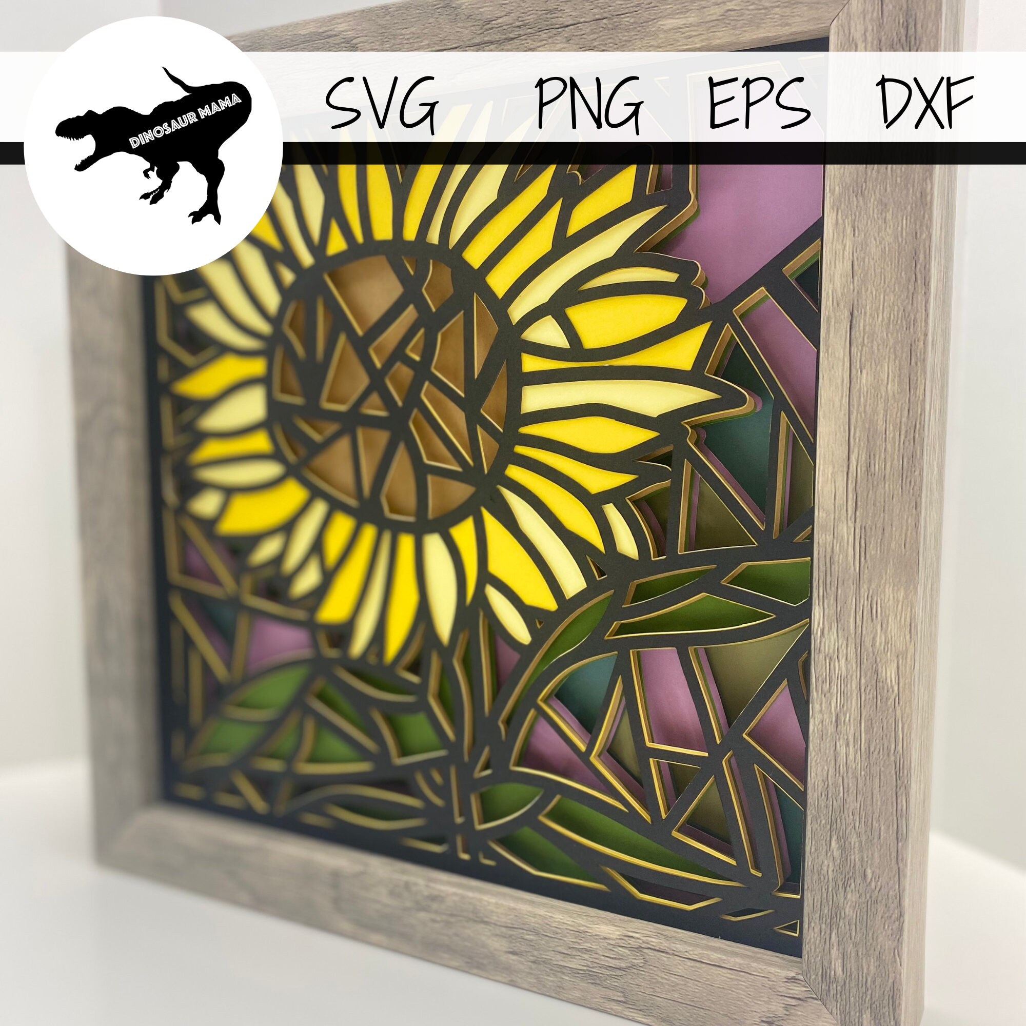 Sunflower Shadow Box SVG File for Cricut & Silhouette - Etsy Ireland