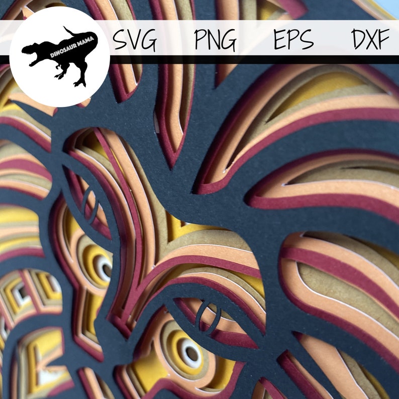 Download Lion 3d Mandala Svg File Cricut Silhouette African Animal Clipart Wild Lion Head Svg Png Craft Image Layered Paper Cutting Craft Project Clip Art Art Collectibles