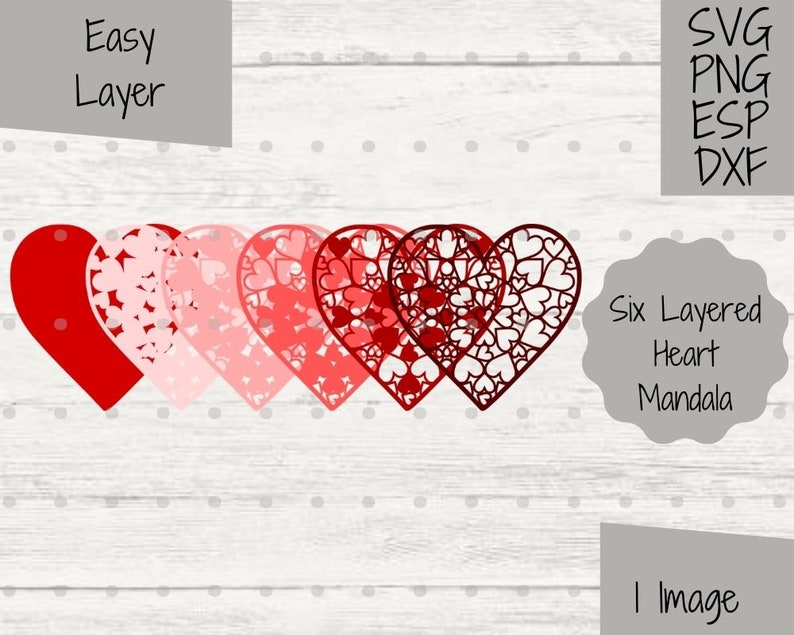 Download Art Collectibles Clip Art Paper Cutting Craft Project Valentines Day Clipart Valentine Clip Art 3d Mandala Hearts In Heart Layered Svg File Cricut Vday Craft Png